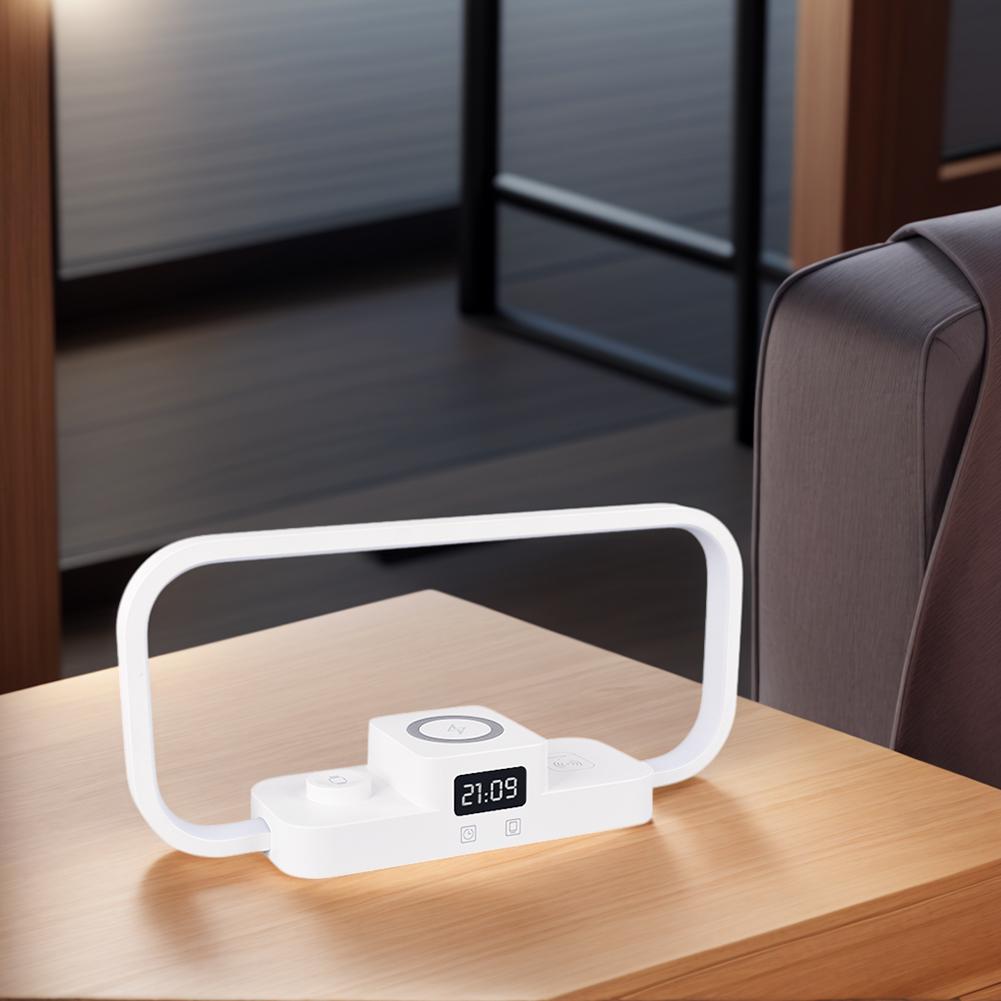Table Lamp with Wireless Charger with 3 Charging Station Night Light Nightstand Lamp for Bedroom Gifts for Women Men Friends