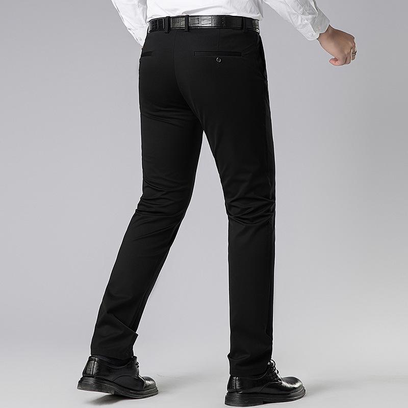 2026 Spring/Summer Men's Slim Fit Ice Silk Casual Pants - Korean Style, Straight Leg, Versatile and Fashionable.