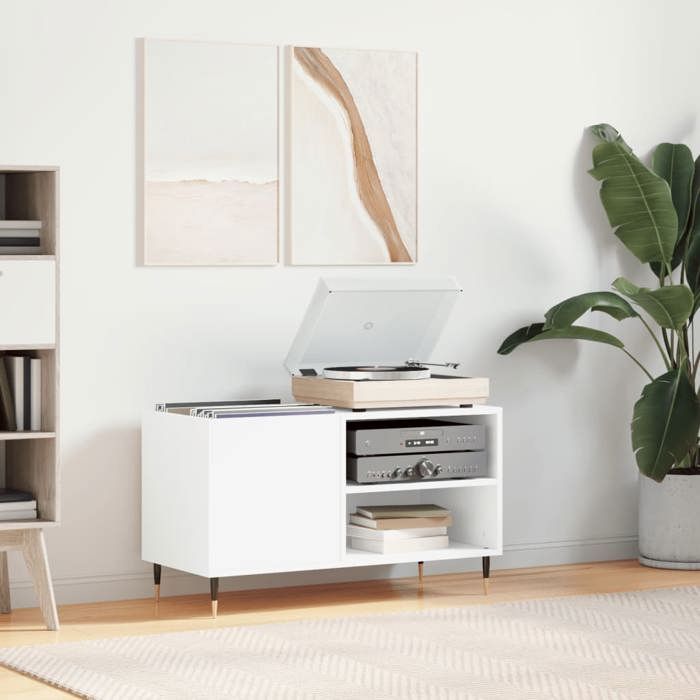 VidaXL Armoire à disques blanc 85x38x48 cm bois d'ingénierie 831692