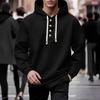 E-commerce Spring/Autumn Men's Fashion Hoodie with Buttoned Collar - Casual European & American Style