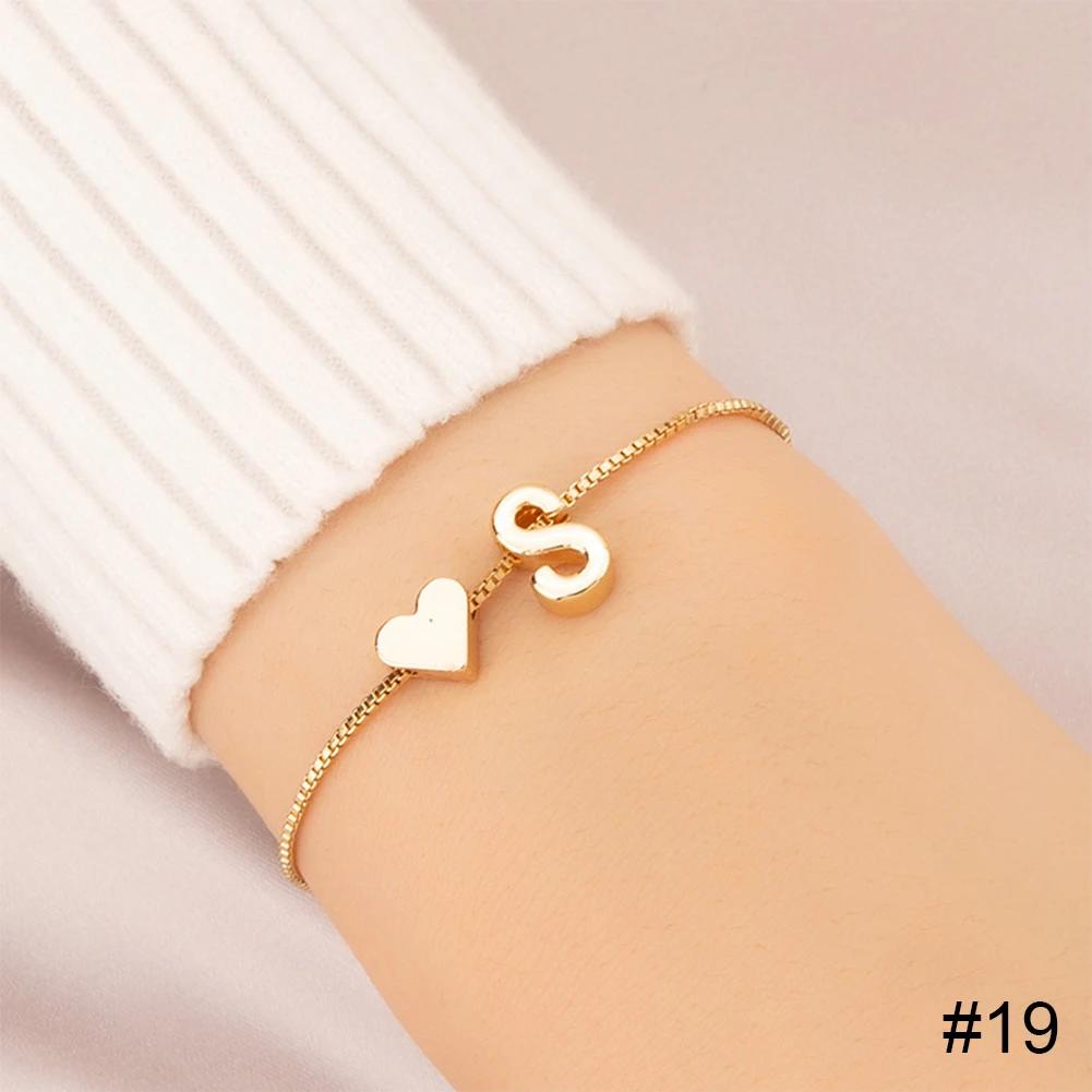 Simple Fashion Love Letter Bracelet Retro Adjustable Alloy Letter Bracelet Women Hand Jewelry Accessory