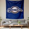 Milwaukee Brewers Tapestry Wall Hanging, MLB Baseball Logo, Wall Decor for Bedroom Living Room Dorm