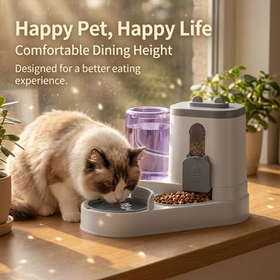 Automatic Pet Feeder, Cat Bowl And Water Dispenser Two-In-One, Dog Bowl, Pet Bowl, Water Feeder, Anti-Spill