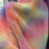 100*165cm Imitation Rabbit Fur Fabric Rainbow Plush Fur Flocking Fabric For Handmade Garment Bags Quilting Sew Clothes Toys