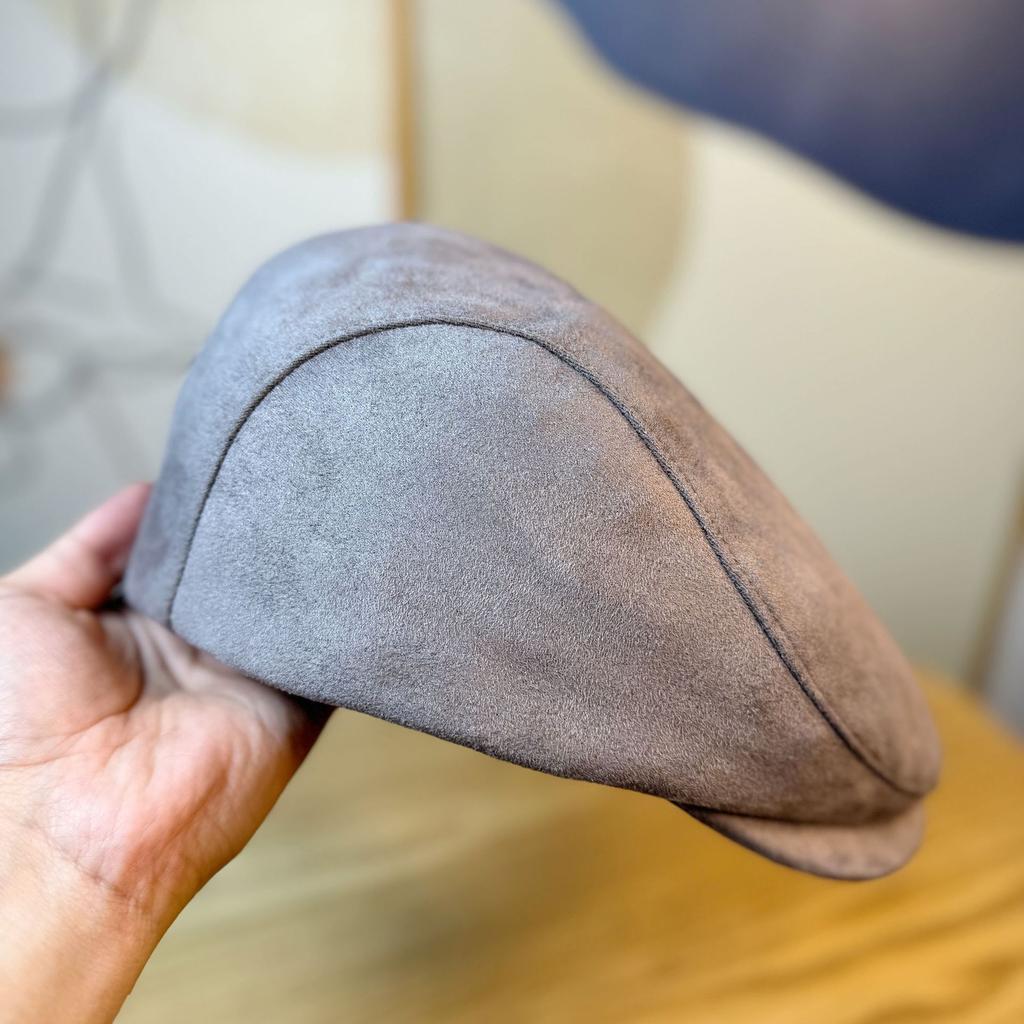 Autumn and Winter Suede Retro Progressive Hat Feminine Versatile Simple Design Duck Tongue Beret Hat Fashionable Solid Color Trend