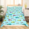 Policeman Car Duvet Cover King Queen Size Cartoon Black Police Car Bedding Set Boys Red Blue Cop Lights 2 3pcs Polyester