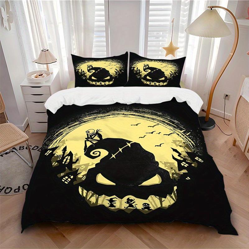 

3pcs set Nightmare Before Christmas 1pc of quilt cover+2pcs of pillowcase, no core, print bedding, All Seasons Bedroom Setting070 135x200cm
