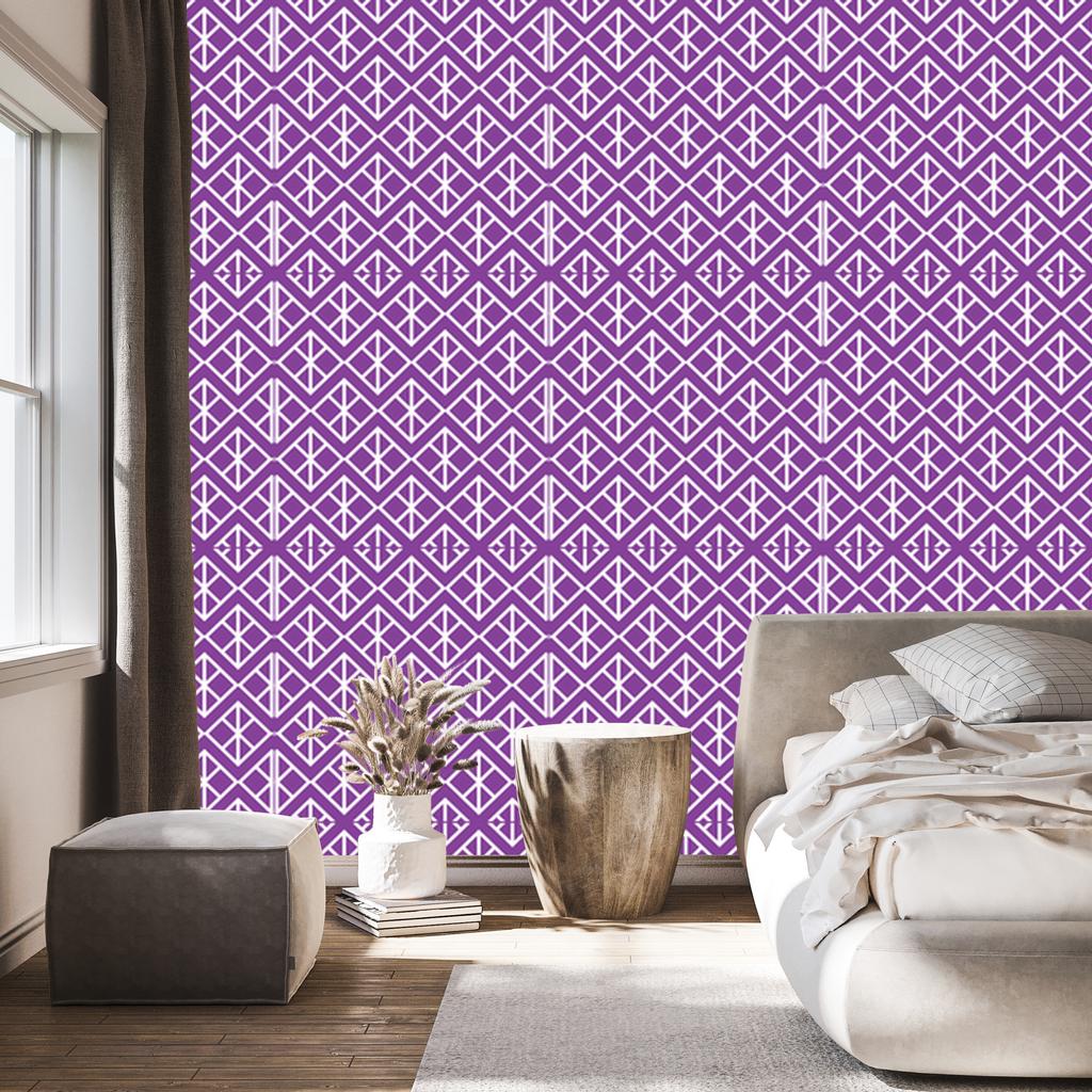 Wallpaper Geometric Pattern Purple and Lavender for Living Room and Bedroom 50x1000