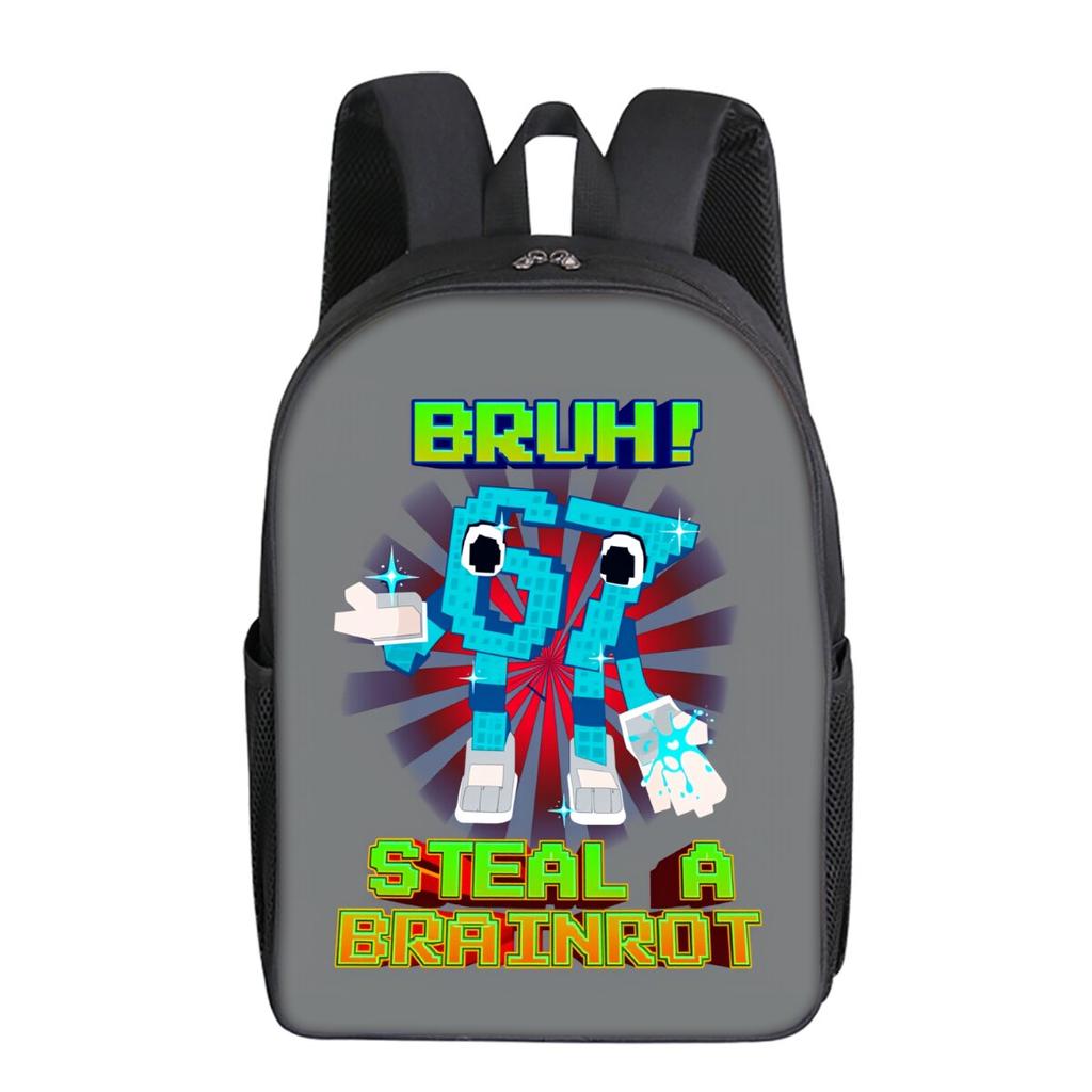 Colorful Number 67 Printing Single Layer Backpack for Boy and Girls Best Gifts 2D Flat Cartoon School Bags for Children