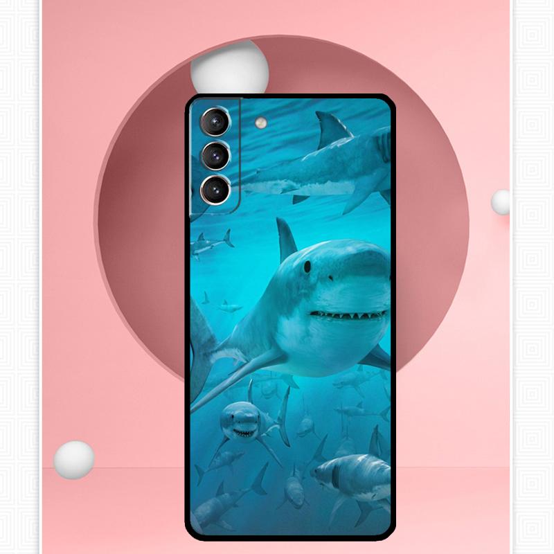 Shark Ocean Fish Case For Samsung Galaxy S25 Ultra S20 S21 S22 S23 S24 Ultra S9 S10 Plus S25 FE Cover Funda