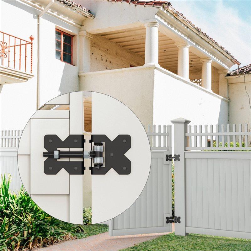 A25F-Adjustable Gate Hardware Kit Self Closing Gate Hinges For Wooden/Vinyl/PVC Fences Self Closing Gate Hardware Hinges
