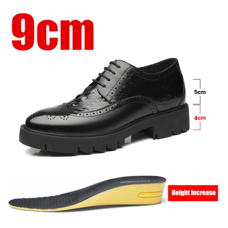 

Lift 4/7/9cm Men Elevator Dress Shoes Men Oxford Elegant Formal Shoes Office Height Increasing Brogues Platform Mens Footwear 38