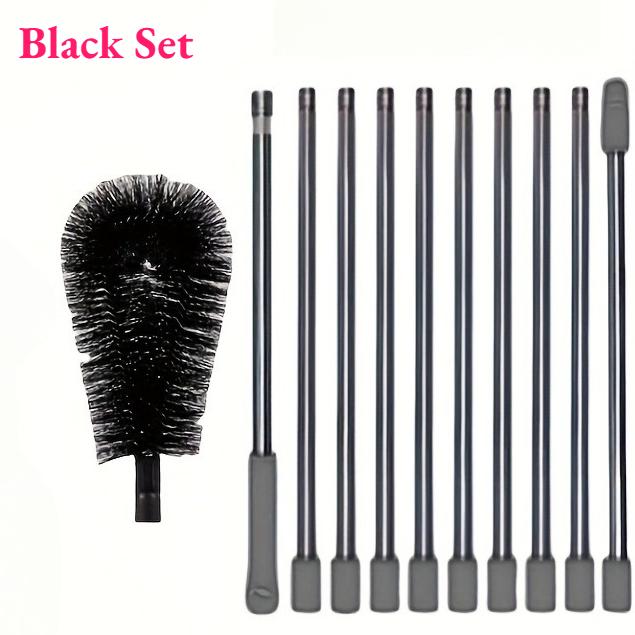 

4.3M 10-Section Pole Extra-Long Cleaning Tool Roof Gutter Cleaning Brush Attachable Anti-Clogging Downspout Professional Cleaner