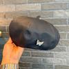 Chic Faux Leather Beret for Women - Waterproof, Non-Stretch, Fashionable British Retro Style Octagonal Cap