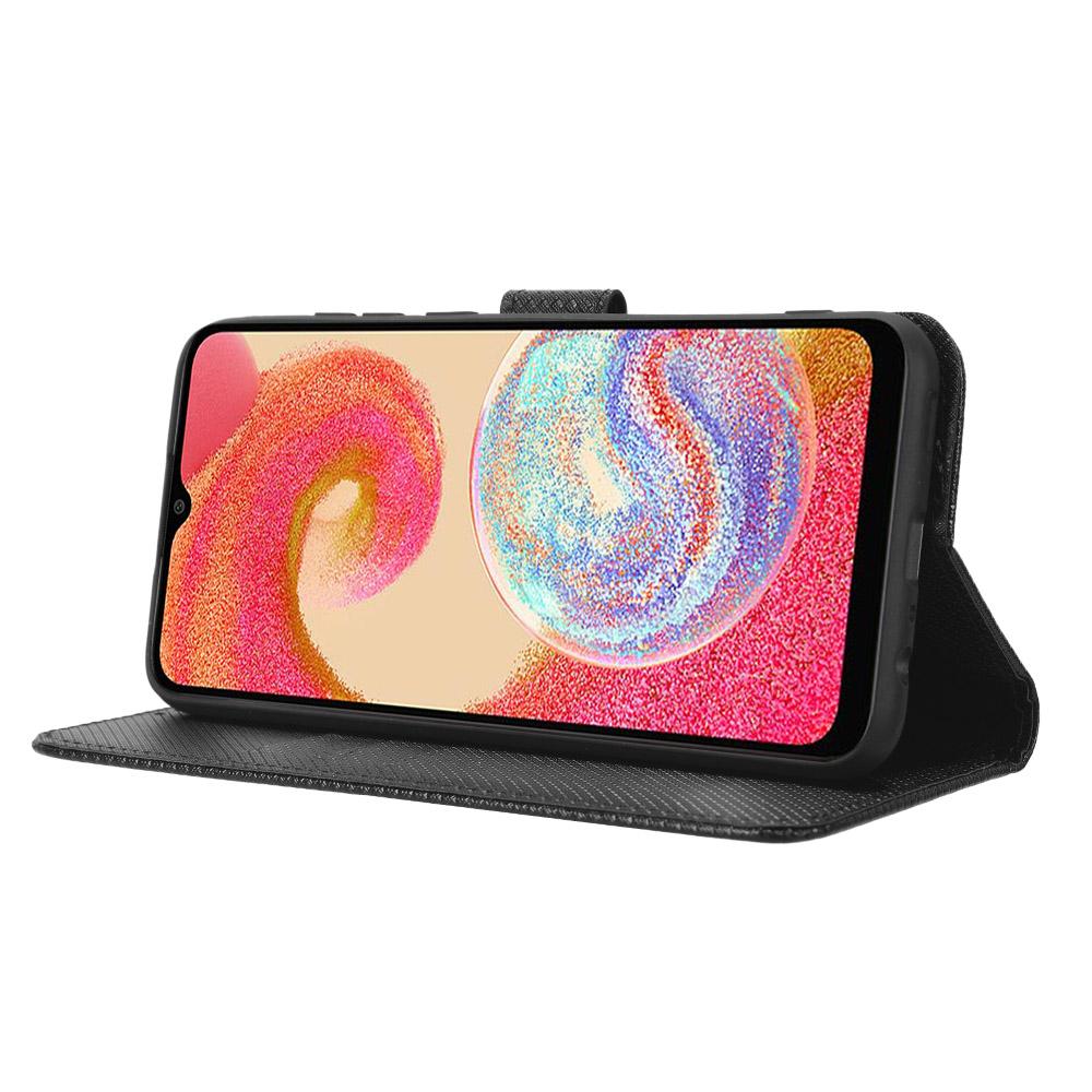 For Samsung Galaxy A04e 4G/F04 4G/M04 4G Magnetic Clasp Protective Phone Cover Diamond Texture PU Leather Foldable Stand Flip Wallet Phone Case