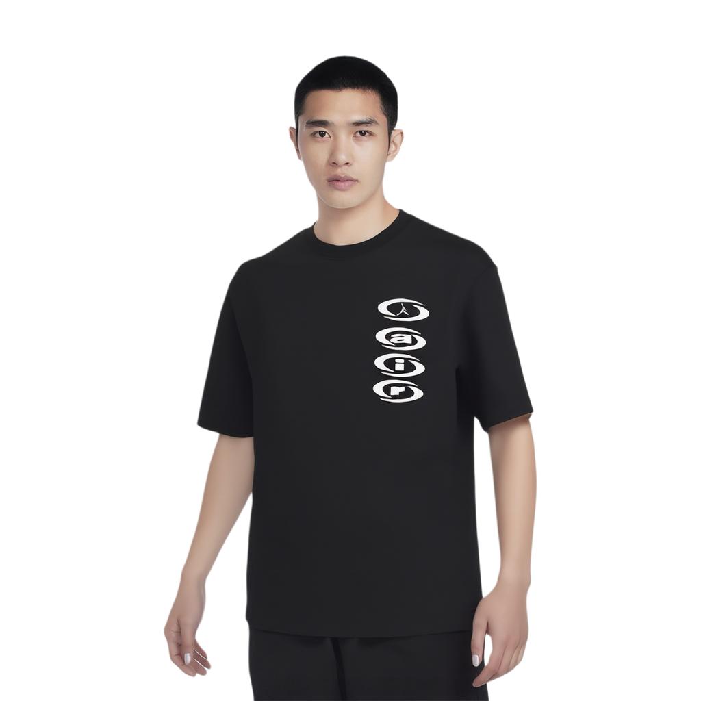 Jordan Colaboração X Travis Scott Ss24 Gola Redonda Corte Reto Estampa de Letra Camiseta de Manga Curta Tops Unissex Preto DZ5515-011