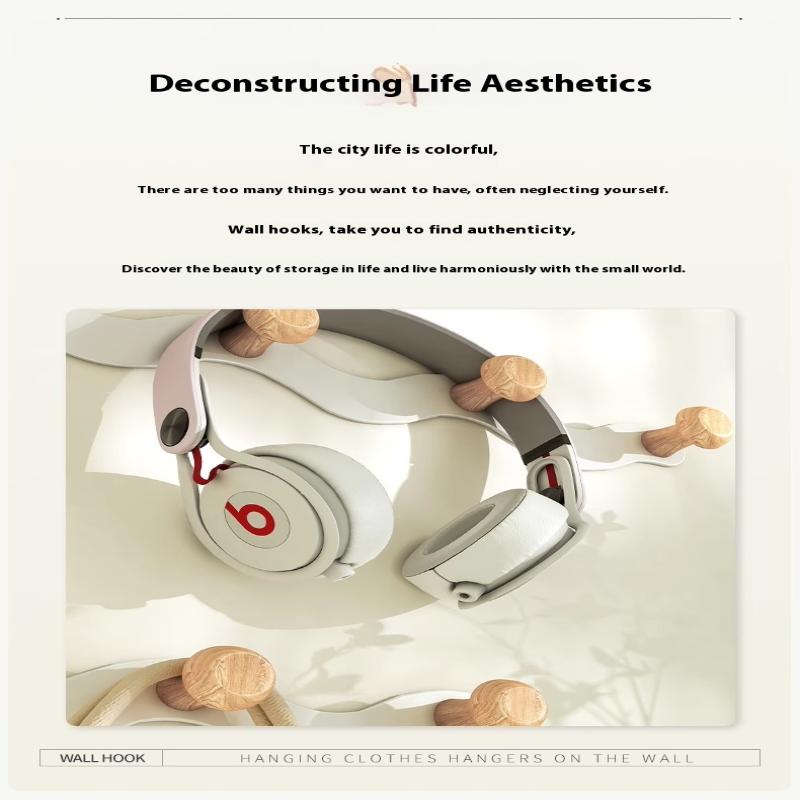 Holzhaken Badezimmer Toilette Handtuchhaken Mantelhaken Stanzfrei Türhänger