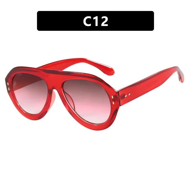 New Oversized Ins Popular Fashion Pilot Women Sunglasses Retro Red Rivet Sun Glasses Female Fashion Outdoor Glasses UV400