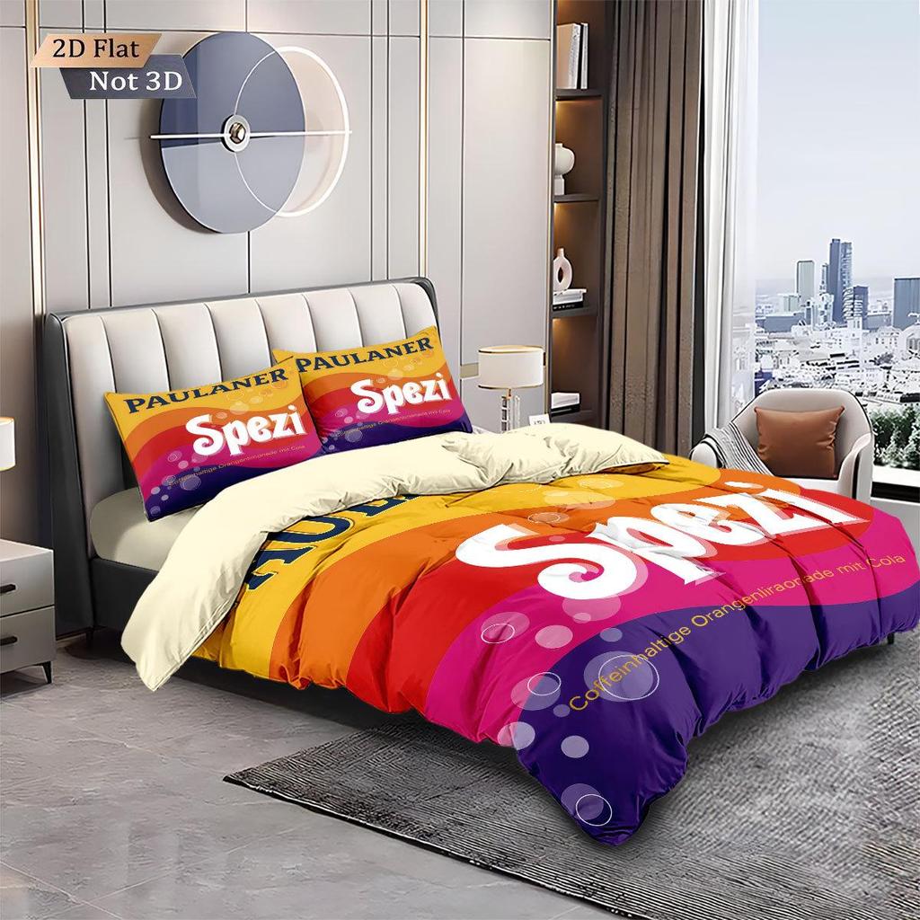 Paulaner Spezi Vintage Color Block 3-Piece Bedding Set (Duvet Cover & Pillowcase)