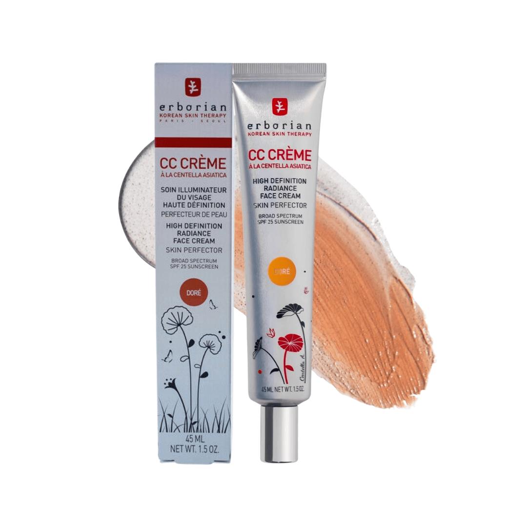 

ERBORIAN CC Creme a la Centella Asiatica SPF 25 Dore 45 ml - korygujący krem koloryzujący z wąkrotką azjatycką, ciepły złocisty