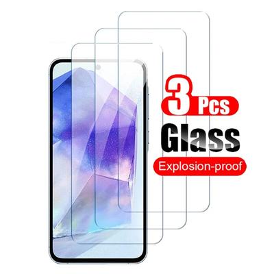 3ks Tvrzené sklo pro Samsung Galaxy A55 A35 A25 A15 A05 A05S 5G Ochranná fólie na displej 10H Sklo proti poškrábání Čiré