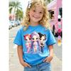 Children's Kpop Popular Cartoon Print T-Shirt Tops Clothing Design Casual Harajuku Style Round Neck Short Sleeve Girl Clothing