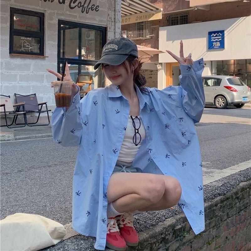 Printed Women's Shirt-fashionable Button Design-loose Casual Shirt