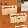 Compact Plush Organizer for School Cookie Shape Stationery Bag, Soft Stuffed Biscuit Pencil Bag Case, Large Capacity Cosmetic Organizer, Office