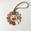 Sunflower Heronsbill Keychain Pendant For Women Backpack Bag Charm  Genuine Leather Charm