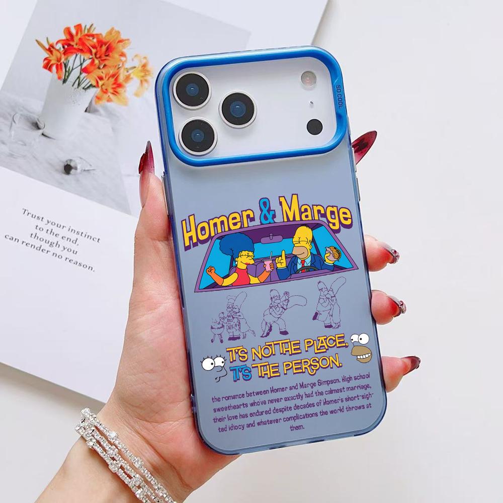 

Funny Cartoon S-SimpsonS Phone Case For iPhone 17 16 15 14 13 12 11 Pro Max Air Matte Laser Aurora Shockproof Funda iPhone 15