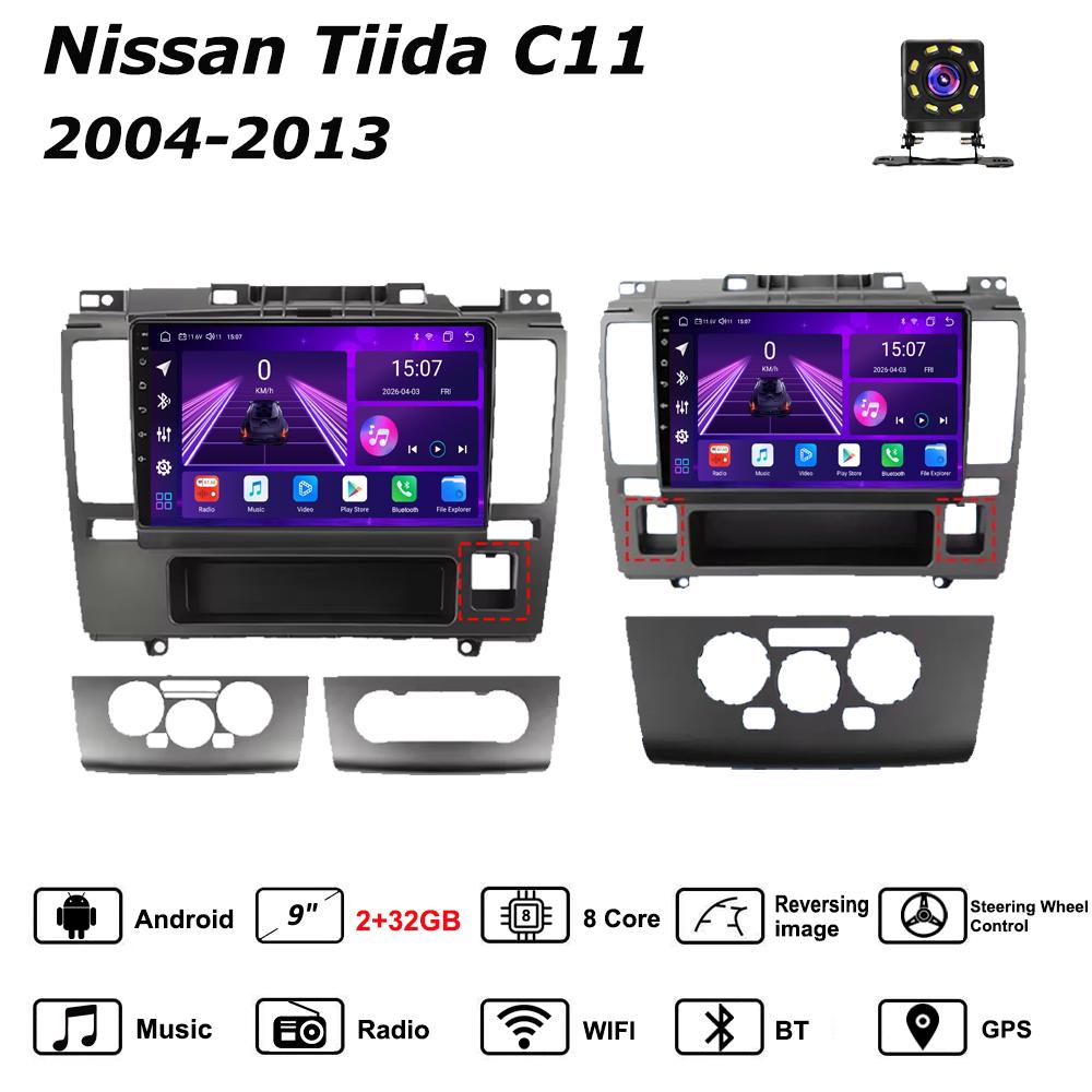 Android Car-Play Car Radio For Nissan Tiida C11 2004-2013 Multimedia Player Head Unit Stereo GPS Navigation BT WIFI,8 CORE ,2+32GB