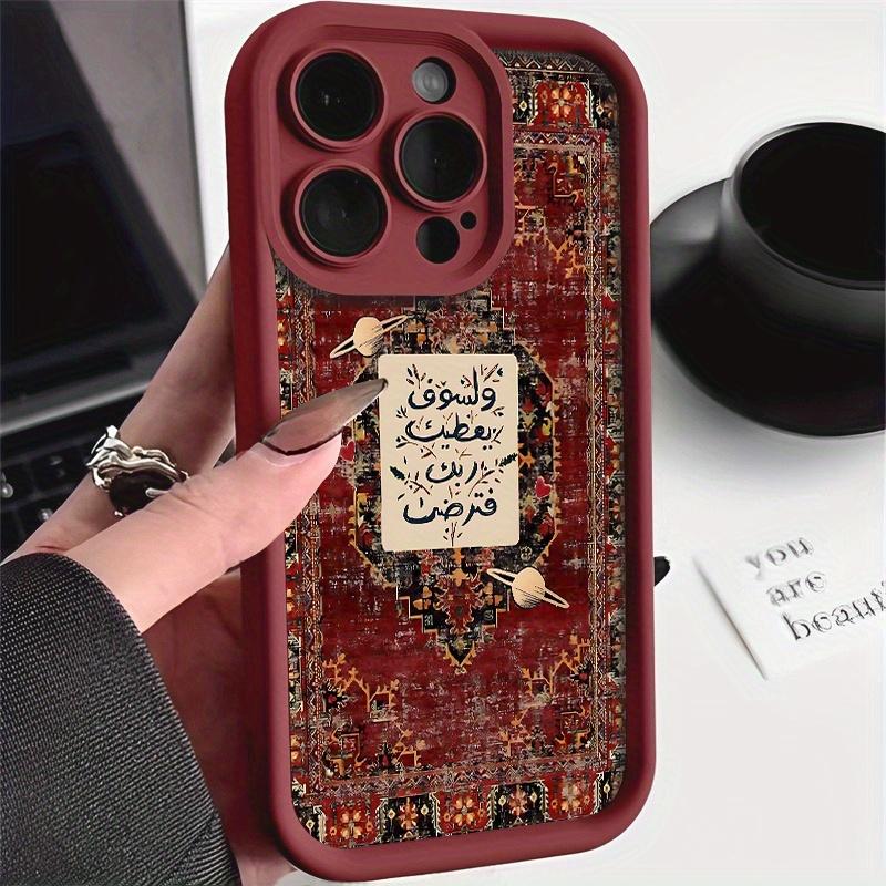 

Retro crimson country pattern phone case for iPhone 16 15 14 13 12 11 Pro/ Max/Plus shock-proof rear cover anti-fingerprint For iPhone 14