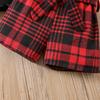 Girls Fashion Outfit Plaid Heart Embroidery Flutter Sleeve Top and Shorts 3 Piece Set