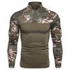 Men's Long Sleeved Elastic Slim Fit Camouflage Polo Casual Stand Collar Cotton Autumn Youth T-shirt Pullovers & Long Sleeves Men’s