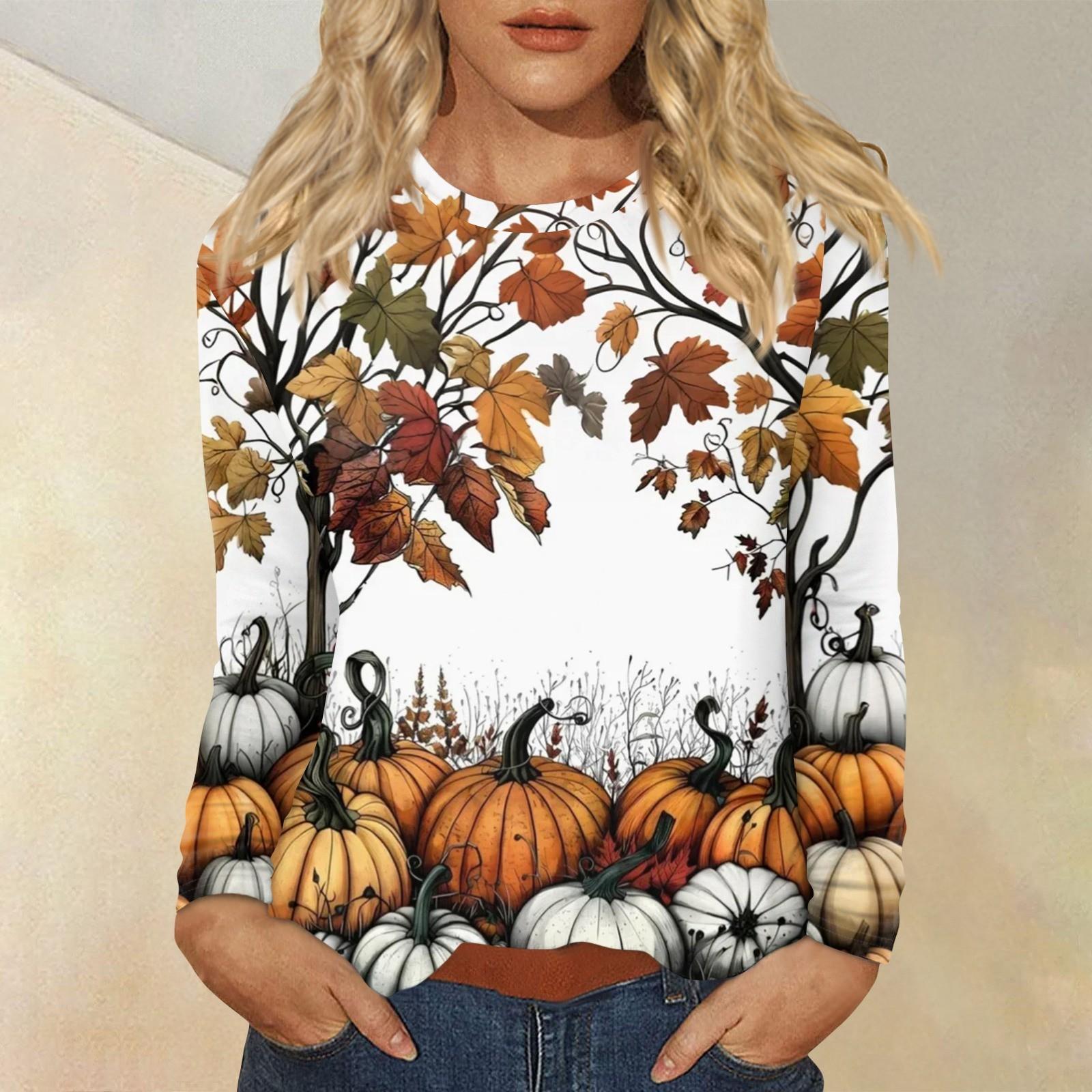 

Женская мода, повседневный пуловер с длинными рукавами и круглым вырезом с принтом на Хэллоуин XL