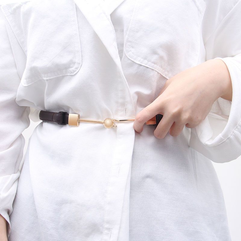 

Женский элегантный современный ремень для платья в шикарных черном и верблюжьем цветах, идеально подходящий для осени 2023 года A117 Coffee