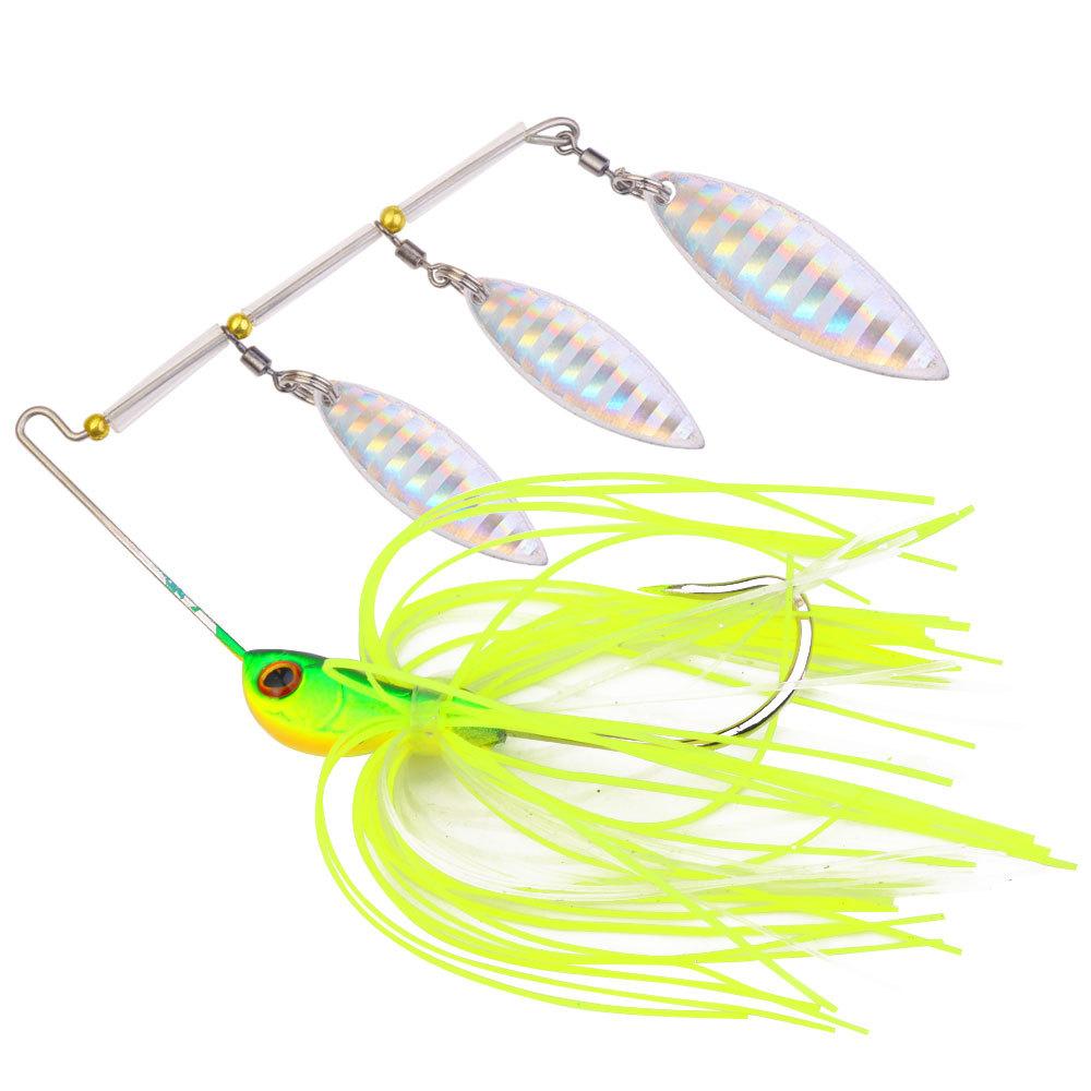 Specialized composite spinnerbait for bass fishing3Packaged Willow Leaf Whiskers Tractor Noise Fake Bait Fishing Lure Set