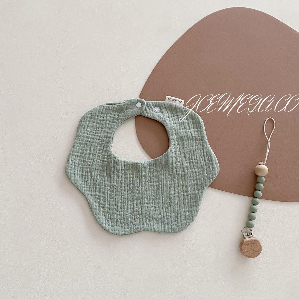 Nordischer Stil, Einfarbig, Blütenblatt-Baby-Lätzchen, Neugeboren, Sabbertuch, Reines Baumwollgarn, Sechs Lagen, Baby-Lätzchen Ins