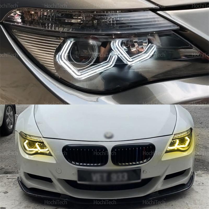 For BMW 6 SERIES E63 E64 630Ci 630i 645Ci 650i M6 2003-2010 M4 Style Lemon Yellow Color DRL LED Angel Eyes White Daytime Light