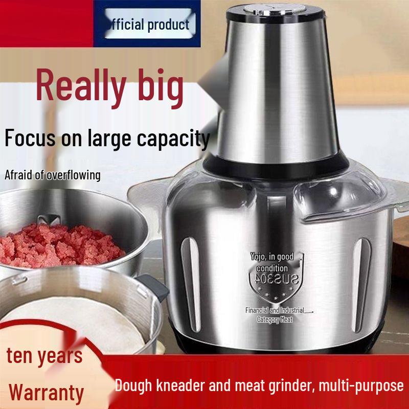 Picadora de Carne y Picadora de Verduras Eléctrica Alemana - Licuadora Multifuncional de Acero Inoxidable para Chile y Cocina