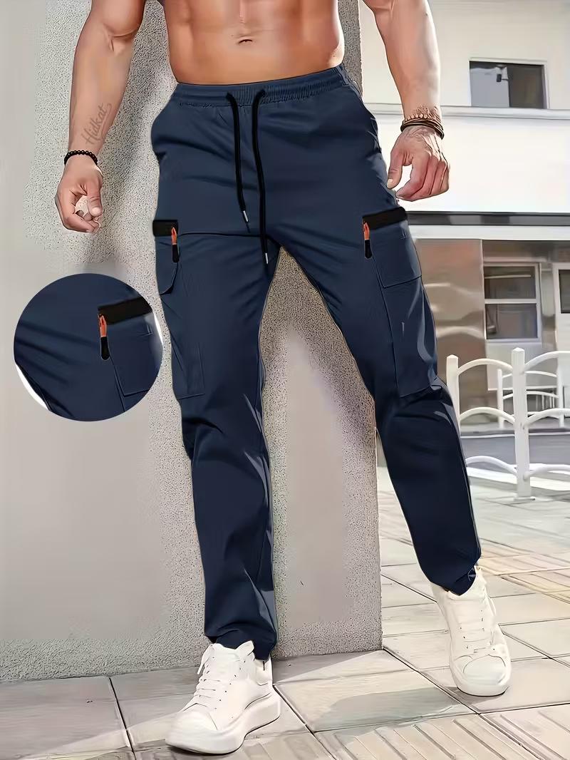 European Size Men s Versatile Casual Cargo Pants - Trendy, Lightweight Spring/Autumn Wear Bulk Discount (Contact Support) синий