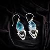 Original Sky Blue Topaz Gemstone 925 Sterling Silver Designer Jewelry Earrings EE-39-2