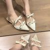 Fashion 2025 Summer New Closed Toe Women's Slippers Fashion Outdoor Dress Butterfly-knot Best Seller Elegant Comfortable High Heels