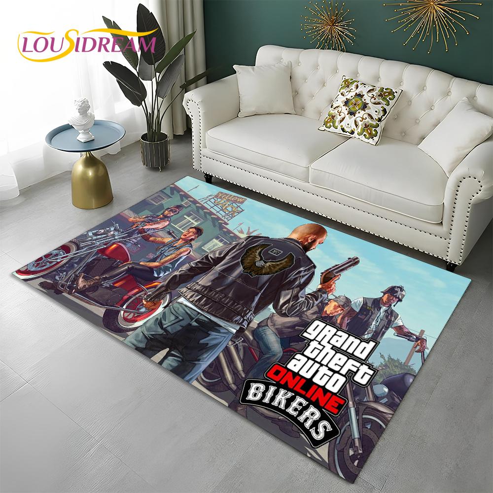 Grand Theft Auto Games 3D GTA  Gamer Carpet Rug for Home Living Room Bedroom Sofa Doormat Decor,kids Area Rug Non-slip Floor Mat