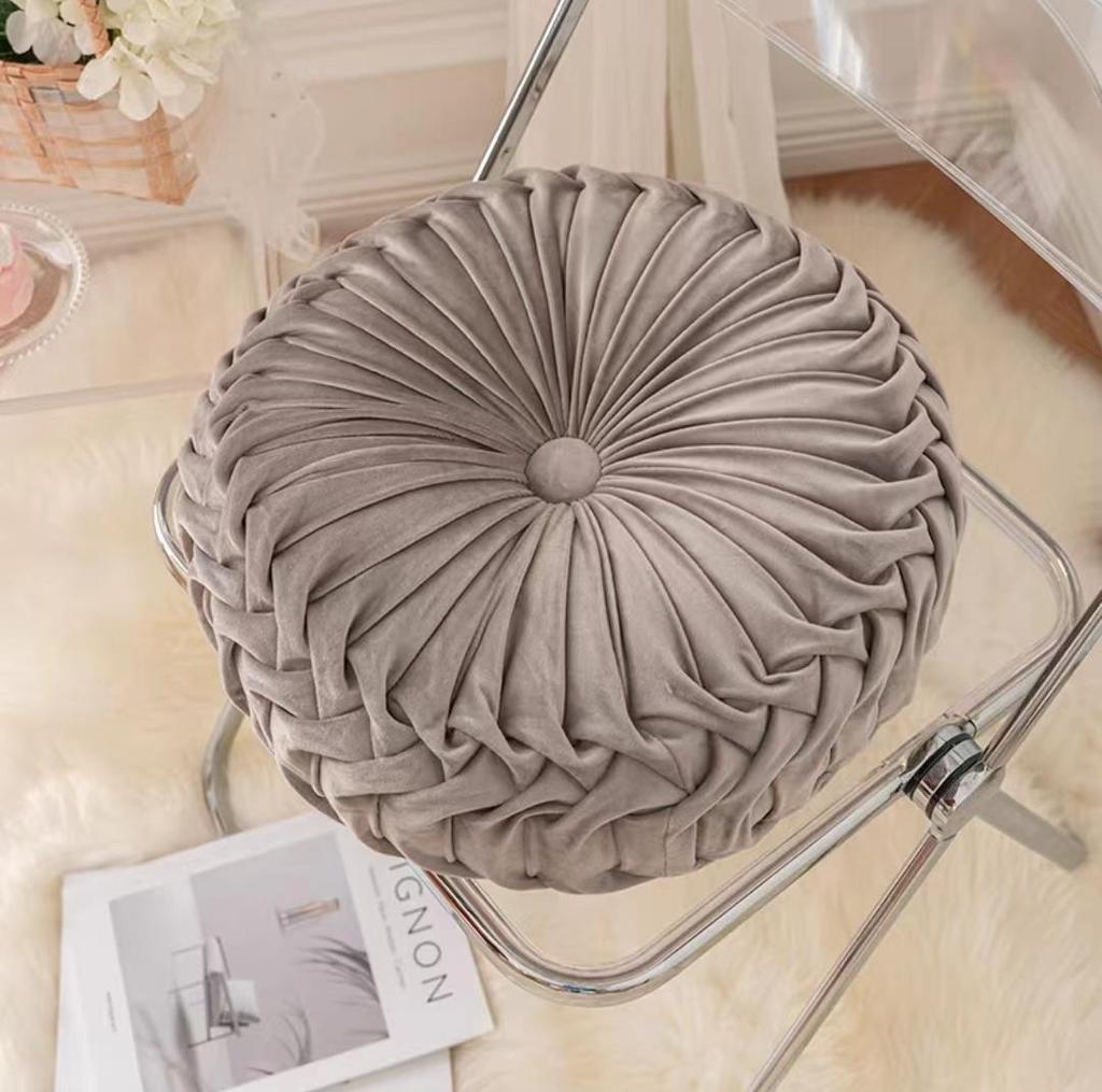 Nordic Pumpkin Pleated Round Throw Pillow Cushion for Sofa & Living Room