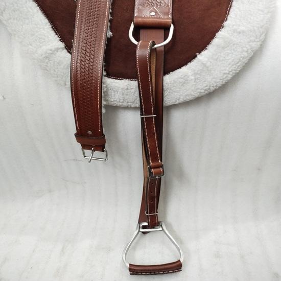 Western English Horse Riding Leather Bareback Pad Premium Treeless Horse Saddle .