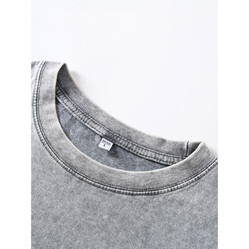 Men's Ultra-Soft Washed Abstract Line Print T-Shirt, Breathable Crew Neck Short Sleeve, Summer Skin-Friendly Style