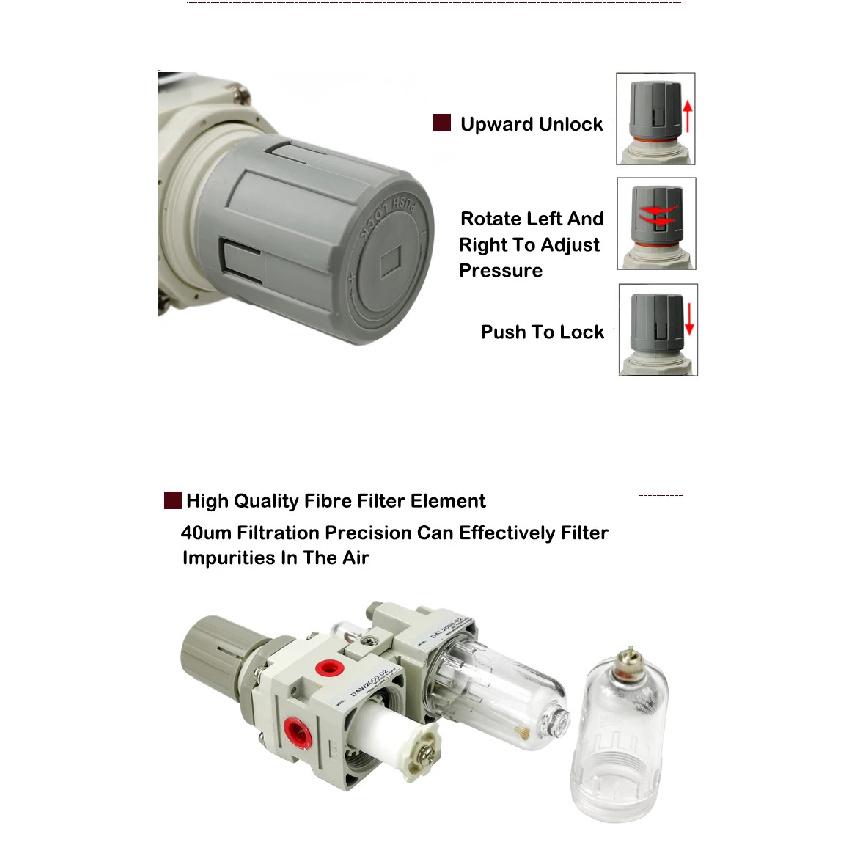 AC2010-02 Compressor Filter Manual Drainage Supply Air Filters Pump Moisture Pneumatic Pressure Regulator Oil Separator