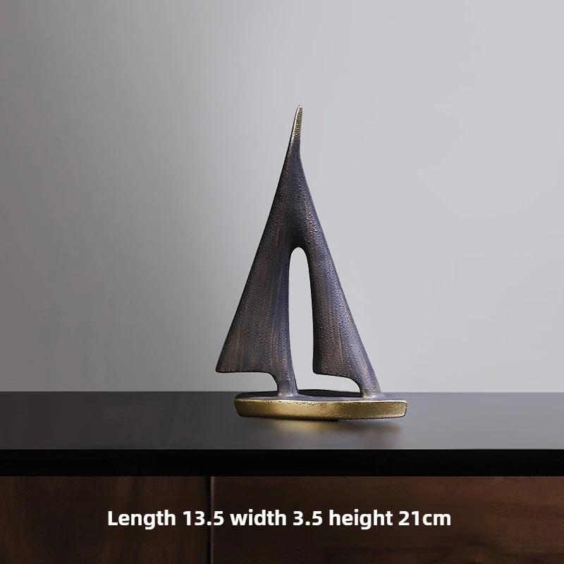A Pair (2 Sets) of Smooth Sailing Sailboats for Home Decoration, Living Room Decoration, Bedroom Tabletop Decoration, Resin Craf