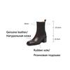 Fashion NEW Autumn Women Boots Square Toe Chunky Heel Shoes Genuine Leather Shoes for Women Short Modern Boots Daily Shoes Slip-on Boots